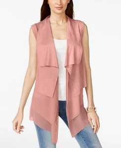 INC (M108-40*) Mixed-Media Kunstwildleder Chiffon Weste Eisbeere Gr. M 169,50 - Bild 1 von 1