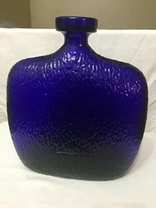 Tarro en forma de frasco de vidrio azul pesado - Imagen 1 de 4