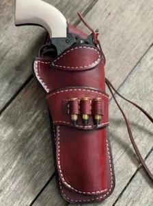 Hand Tooled Handmade Genuine Leather Gun Holster - Picture 1 of 3