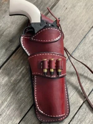 Hand Tooled Handmade Genuine Leather Gun Holster - Image 1 of 3