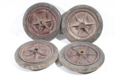 4 x Rad Bakelit für Handwagen Rollwagen vintage Transportwagen Set - Bild 1 von 4