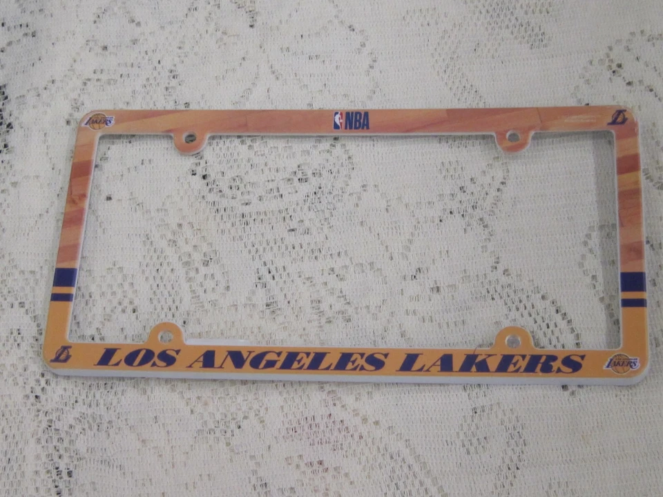 LOS ANGELES LAKERS MARCO DE MATRÍCULA DE PLÁSTICO LÍNEA DELGADA DORADO 6" X 12" NUEVO NBA Foto 1 de 1