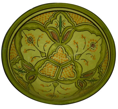 Tazón de cerámica marroquí ensalada española pasta sopa arroz salsa plato de papas fritas Foto 1 de 3