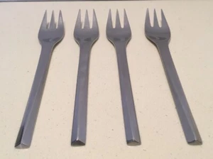 Vintage MCM Georg Jensen Denmark PRISM Stainless Steel Flatware 4 Salad Forks - Picture 1 of 13