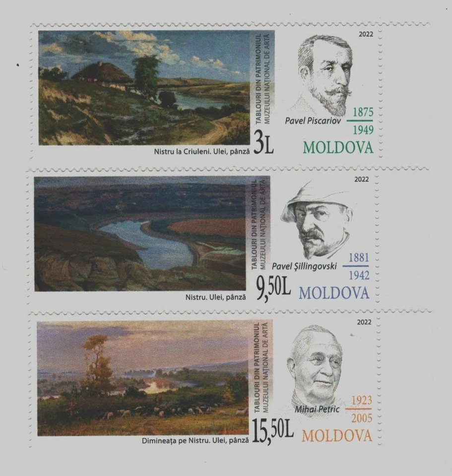 Moldavia 2022 Pinturas del Patrimonio del Museo Nacional de Arte, 3 v. MNH Foto 1 de 1