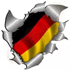 Single Metal Rip Torn Open German Flag Sticker JDM Race Car Van Boat Camper - Picture 1 of 1