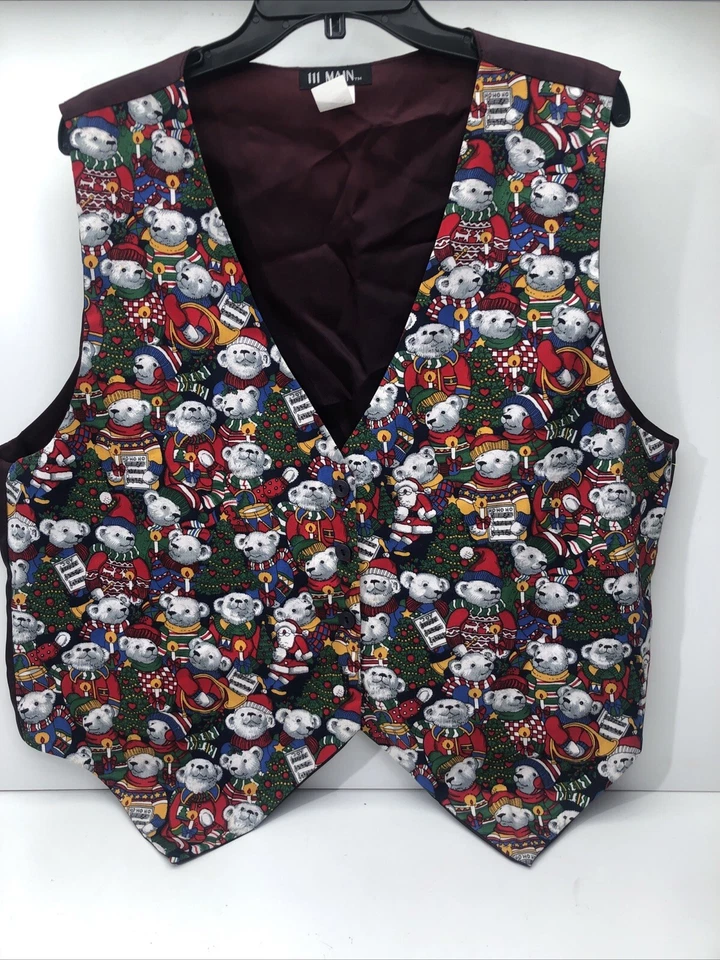 Chaleco Mujer Vintage Navidad Osos Polares Talla 2XL Foto 1 de 4