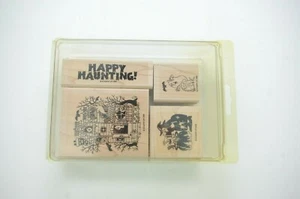 Stamping Up Happy Haunting Set 4 Haunted House Ghost Witch 1995  - Picture 1 of 5