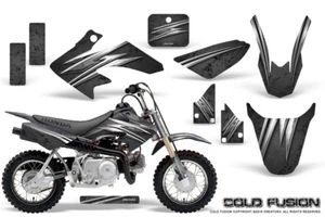 HONDA CRF 50 GRAPHICS KIT CREATORX DECALS STICKERS COLD FUSION BLACK - Picture 1 of 1