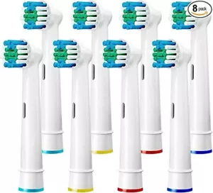 Toothbrush Heads Oral-B Pro 2 2500 CrossAction Genius 9000 650 Brush Head 8 Pack - Picture 1 of 8