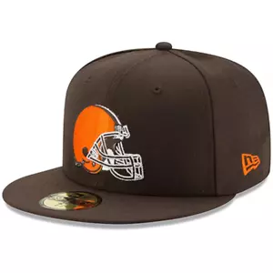 Men's New Era Cleveland Browns Omaha 59FIFTY Fitted Hat - Brown Size 7 1/4 - Picture 1 of 1