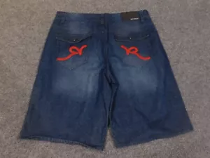 Rocawear pantaloncino 44 Y2K uomo blu denim cargo vintage classico hip-hop - Foto 1 di 11