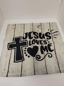 Jesus Loves Me Pillow Cover/Case Only 17x17 - Picture 1 of 3