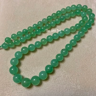 6,6 mm-9,5 mm Antiguo Stock Australiano Imperial Crisoprasa Esfera Cuentas 18,5" Hebra Foto 1 de 4