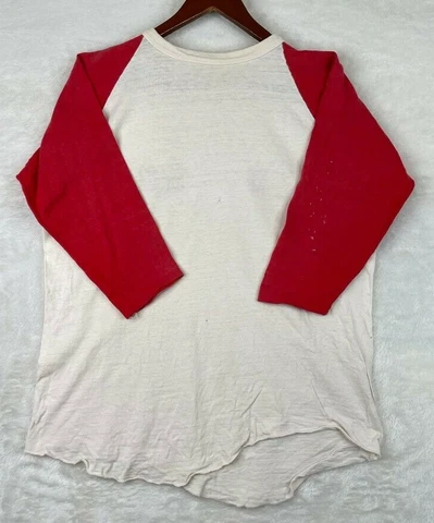Vtg Russell Southern Co Red Sox Jersey Shirt Mens Large Red White 3/4 Sleeve 50s Cover
