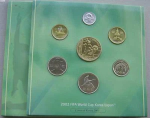 SOUTH KOREA 7 Coins 2001 Mint Set KM MS8 FIFA World Cup 2002 - Imagen 1 de 4