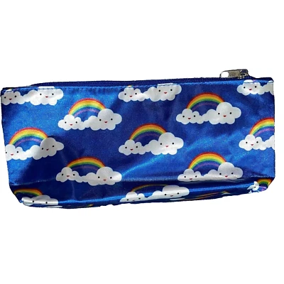 Estuche para Lápices Bolsa de Satén Bolsa de Viaje Bolígrafos o Maquillaje Arco Iris Nubes Azul Cremallera j Foto 1 de 4