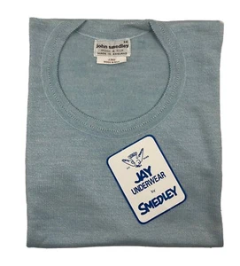 JOHN SMEDLEY - MAGLIA A MEZZA MANICA IN LANA/SETA AZZURRA - Imagen 1 de 3