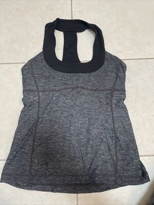 Lululemon Scoop Neck Tank, Workout Yoga, Size 8, Heathered Black! - Image 1 of 3