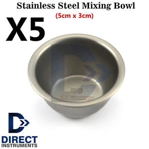 5Pcs Dental Implant Laboratory Stainless Steel Mixing Bowls Cup Hygiene Surgical - Picture 1 of 2