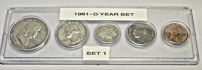 1961-D U.S. Coin Set – Lightly Circulated – Silver – Whitman Case #1 – Nice! - Image 1 of 4