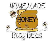 Honey Pot & Bumble BEE - PERSONALISED STICKY LABELS NAME & ADDRESS Handmade By
