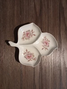 Mitterteich Bavaria Germany Leaf Shaped Dogwood Flowers Divided Candy Nuts Dish - Picture 1 of 4