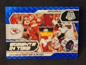 Xavier Worthy 2025 Mosaic Moments In Time Blue Mosaik SP /99 🔥 Chiefs - Bild 1 von 2