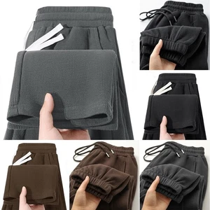 Brand New For Sports Men Plaid Trousers Plaid Pattern Solid Color Option - Picture 1 of 47