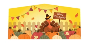 Thanksgiving Art Panel 10x5 Vinyl Banner for 13' Inflatable Modular Bounce House - Picture 1 of 2