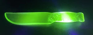 Vaseline Uranium Green Glass Fruit & Cake Knife 9”Dur-X USA Made Y3 - Picture 1 of 11