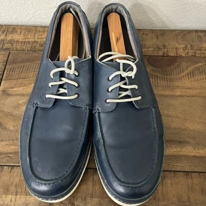 UGG: Zapatos/Mocasines Para Hombre Catton, Cuero Azul Marino Barco Talla 15 Sin Cordones Informales - Imagen 1 de 7