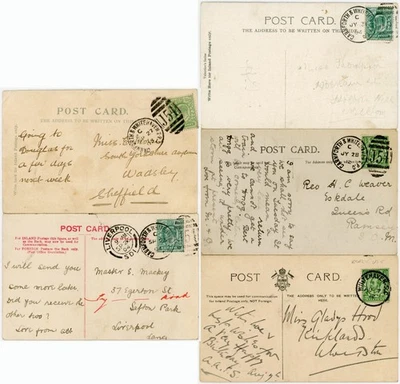 GB KE7 RAILWAY POSTMARKS WHITEHAVEN J54 DPX + S.C CDS FINE STRIKE 5 PPCs 1904-12 - Image 1 of 4
