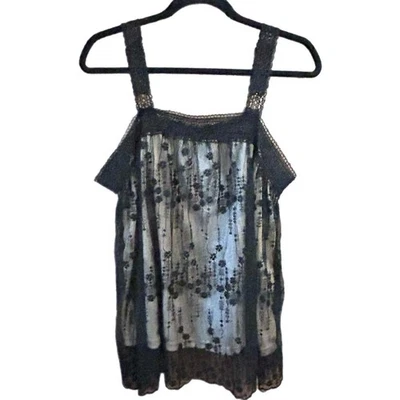 Прозрачный черный кружевной размер 1XL полностью с подкладкой квадратный вырез камзол блузка - Изображение 1 из 4