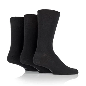 Mens Gentle Grip Cotton Non-Binding HoneyComb Top Socks BLK (lot) All Sizes - Picture 1 of 2
