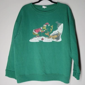90s Dr. Seuss How The Grinch Stole Christmas 1994 Crewneck Sweater Junior XL - Bild 1 von 7