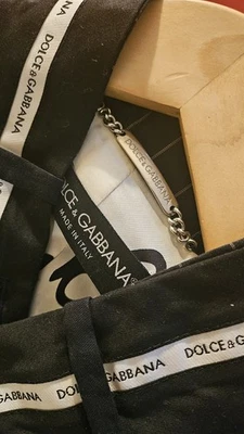 Traje de Algodón Dolce & Gabbana Media Rodilla Calce Ajustado Falda Chaqueta Deportiva Logo Arte Forrado Foto 1 de 4