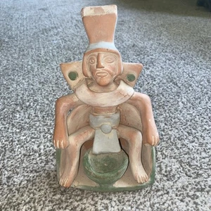 Aztec Maya Messico Terracotta Arte Popolare Argilla Figura 7" Joyeria Ropa Piel Arts - Foto 1 di 1