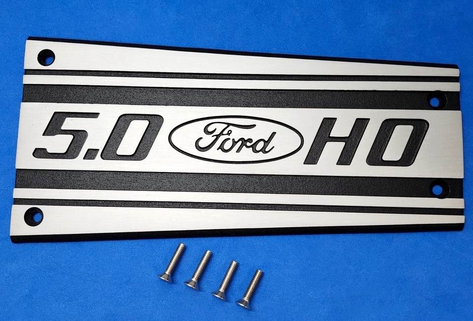 Prof. Placa de admisión restaurada 1987-1993 Ford Mustang GT, LX 5.0 HO y tornillos Foto 1 de 4