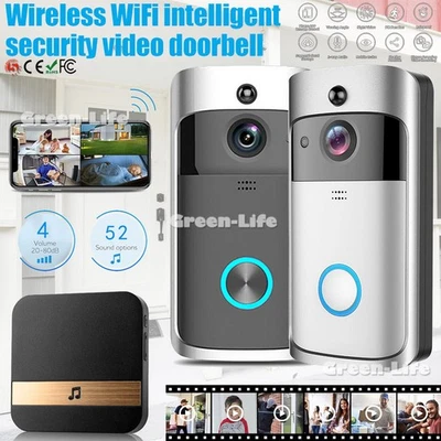 Türklingel mit Kamera WLAN Video Funkklingel Ring Doorbell HD WiFi Nachtsicht - Bild 1 von 4