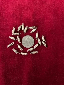 Silver Plated Barrel Clasps - Screw Type - Qty 20 - Picture 1 of 1