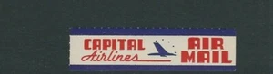 Etiqueta De Aéreo Capital Airlines De Los Estados Unidos VF MNH *CENICIENTA* - Imagen 1 de 1