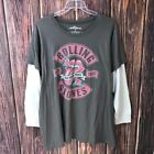 Rolling Stones Tour 1981 Tee Shirt Womens Size 6X  Gray White Long Sleeve Crew