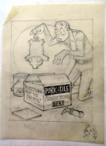 AL KILGORE dibujo a lápiz 8 x 10 CUBIERTA DE PISO SEMANAL revista dibujos animados AKd336 - Imagen 1 de 2