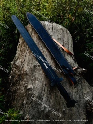 Espada Valhalla Vikinga Nórdica Hecha a Mano Personalizada de Acero al Carbono con Lenguaje de Ruinas Foto 1 de 4