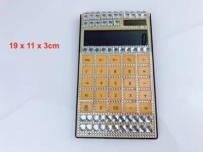Blingustyle Sparkly Crystal Digits Dual Power Yellow Calculator for home/office - Image 1 of 4