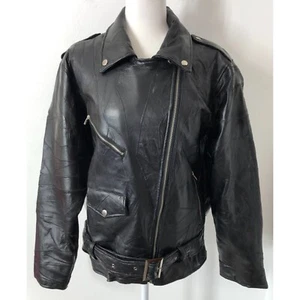 Leder Reitjacke Herren Large Eagle Patch God Bless America Moto Vintage 80er - Bild 1 von 14