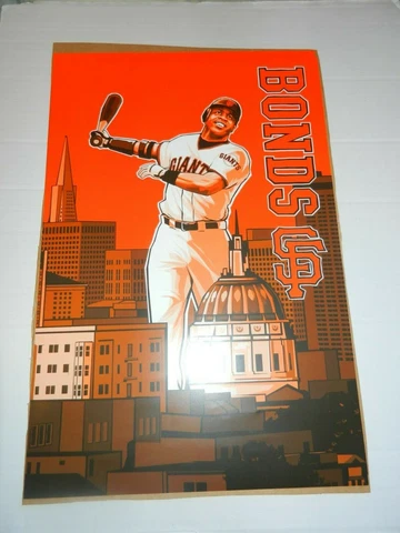 SF GIANTS BARRY BONDS ORANGE PHOTO POSTER SGA SAN FRANCISCO MLB Cover