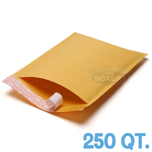 250 #0 Kraft Bubble Padded Envelopes Mailers 6.5 x 10 from TheBoxery - Picture 1 of 2