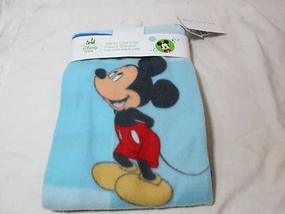 New Disney Baby Blue Mickey Mouse Fleece Blanket 38x28 NWT  - Image 1 of 3